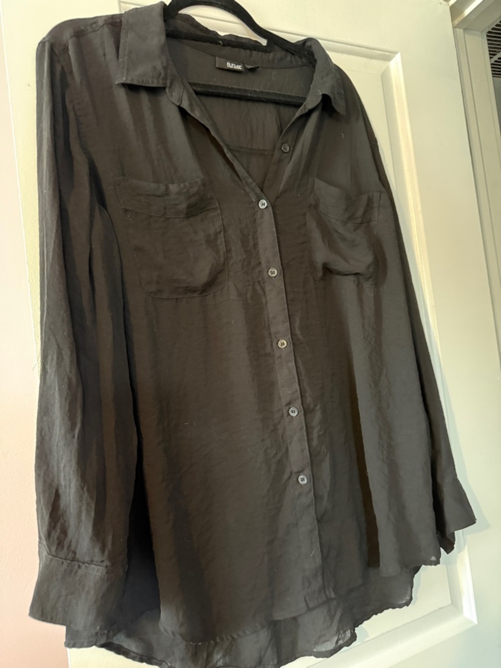 Black sheer a.n.a long sleeve dress shirt xl